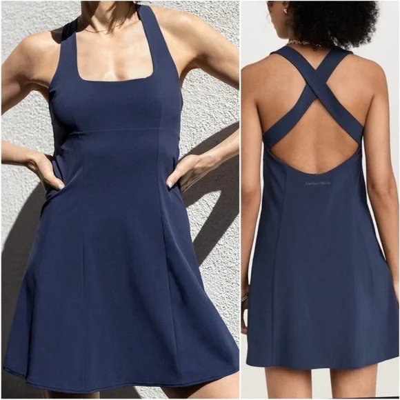 Voices Cross Back Athletic Exercise Dress - Picture 2 of 15